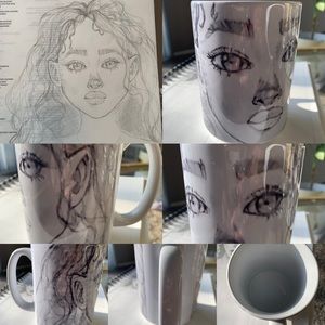 Sketch Art Black and White Mug